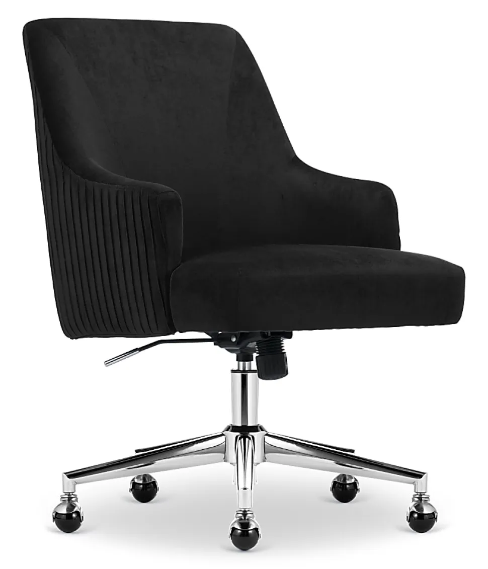 Serta® Scarlett Ergonomic Fabric Mid-Back Home Office Chair, Black