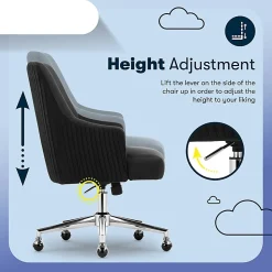 Serta® Scarlett Ergonomic Fabric Mid-Back Home Office Chair, Black
