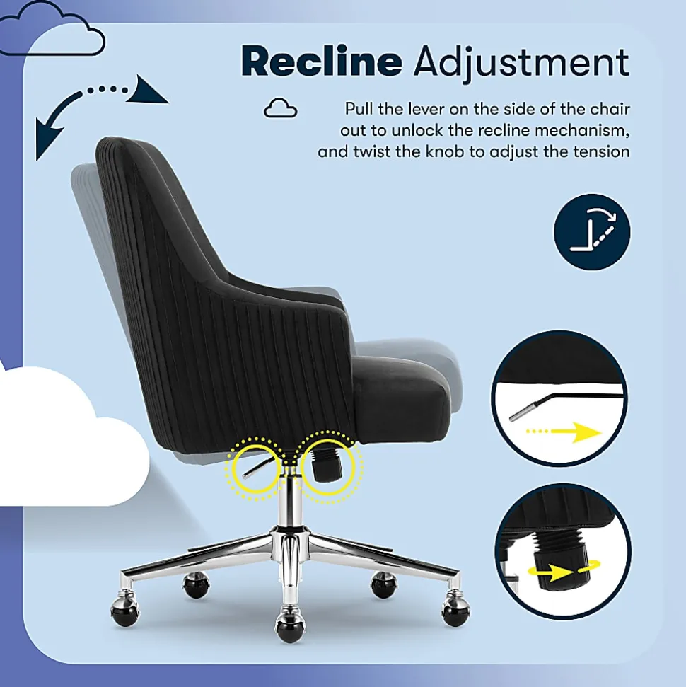 Serta® Scarlett Ergonomic Fabric Mid-Back Home Office Chair, Black