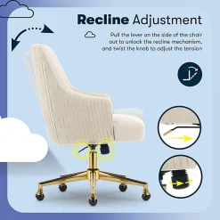 Serta® Scarlett Ergonomic Fabric Mid-Back Home Office Chair, Beige