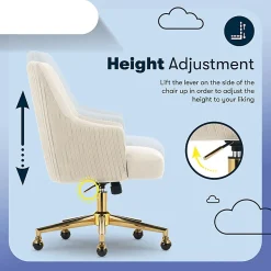 Serta® Scarlett Ergonomic Fabric Mid-Back Home Office Chair, Beige