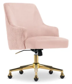 Serta® Scarlett Ergonomic Fabric Mid-Back Home Office Chair, Pink