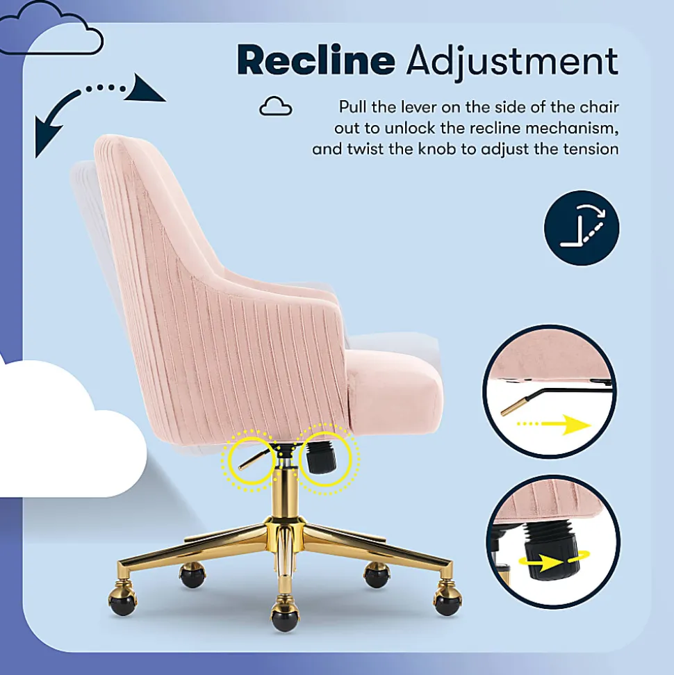 Serta® Scarlett Ergonomic Fabric Mid-Back Home Office Chair, Pink
