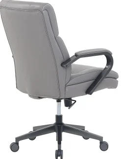 Serta® SitTrue™ Belterra Faux Leather Mid-Back Manager Chair, Gray