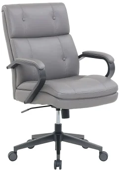 Serta® SitTrue™ Belterra Faux Leather Mid-Back Manager Chair, Gray