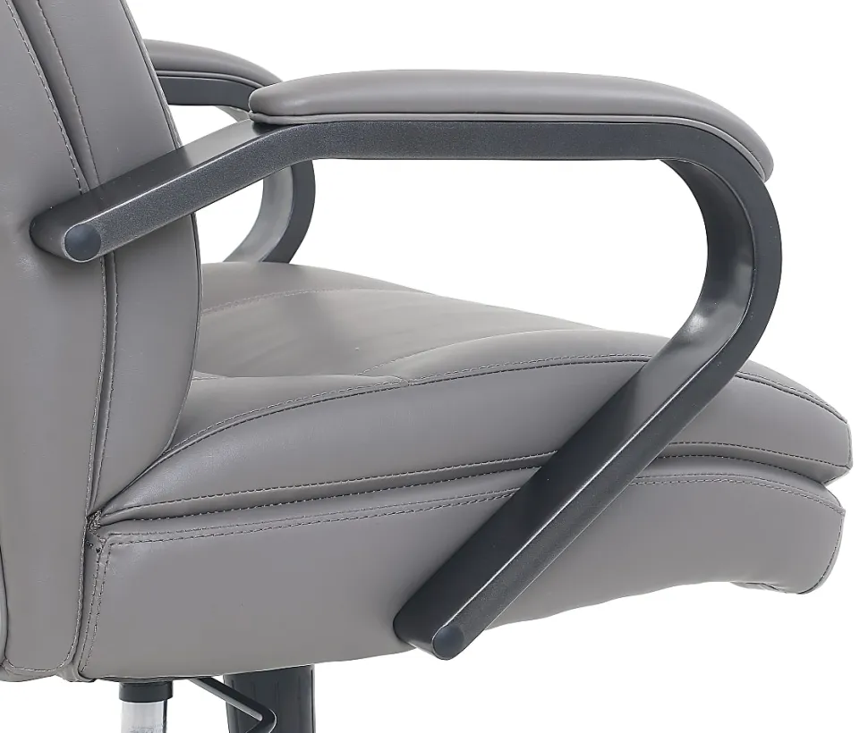 Serta® SitTrue™ Belterra Faux Leather Mid-Back Manager Chair, Gray