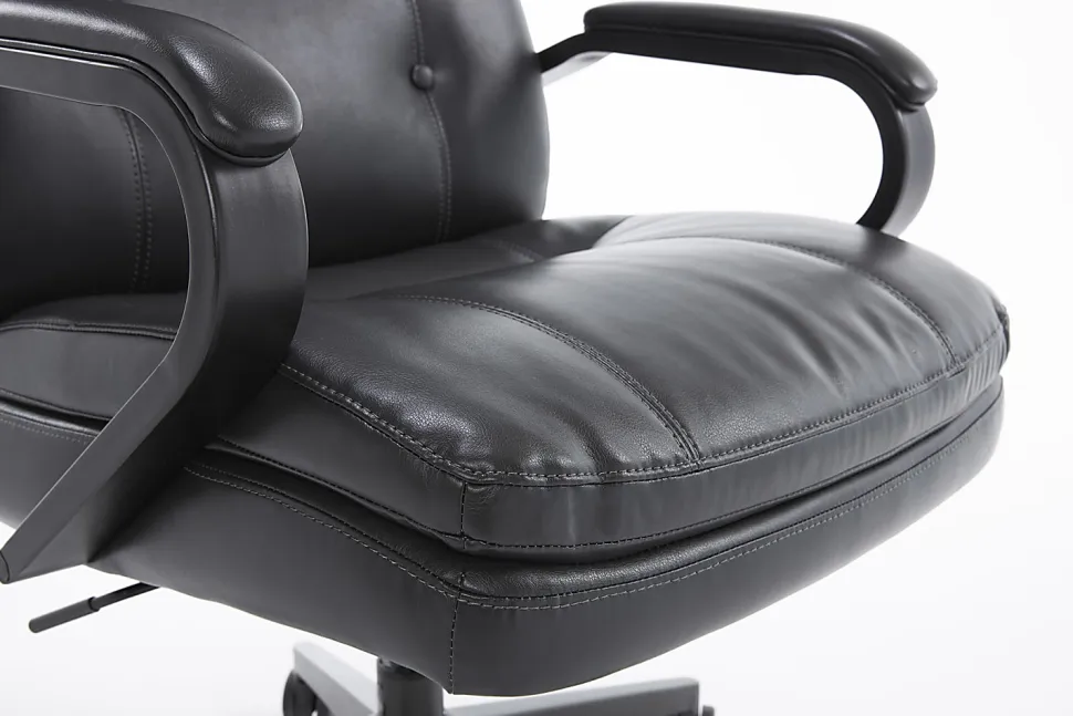 Serta® SitTrue™ Belterra Faux Leather Mid-Back Manager Office Chair, Black