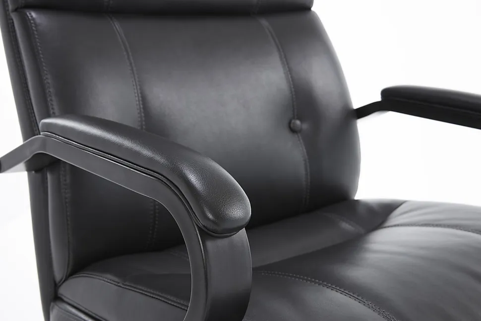 Serta® SitTrue™ Belterra Faux Leather Mid-Back Manager Office Chair, Black