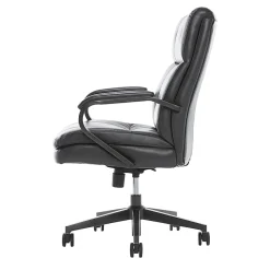 Serta® SitTrue™ Belterra Faux Leather Mid-Back Manager Office Chair, Black