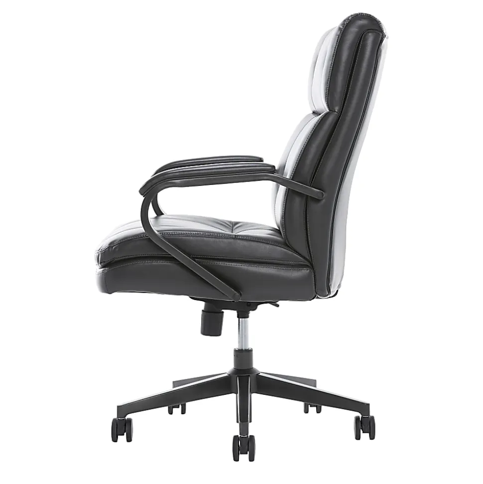 Serta® SitTrue™ Belterra Faux Leather Mid-Back Manager Office Chair, Black