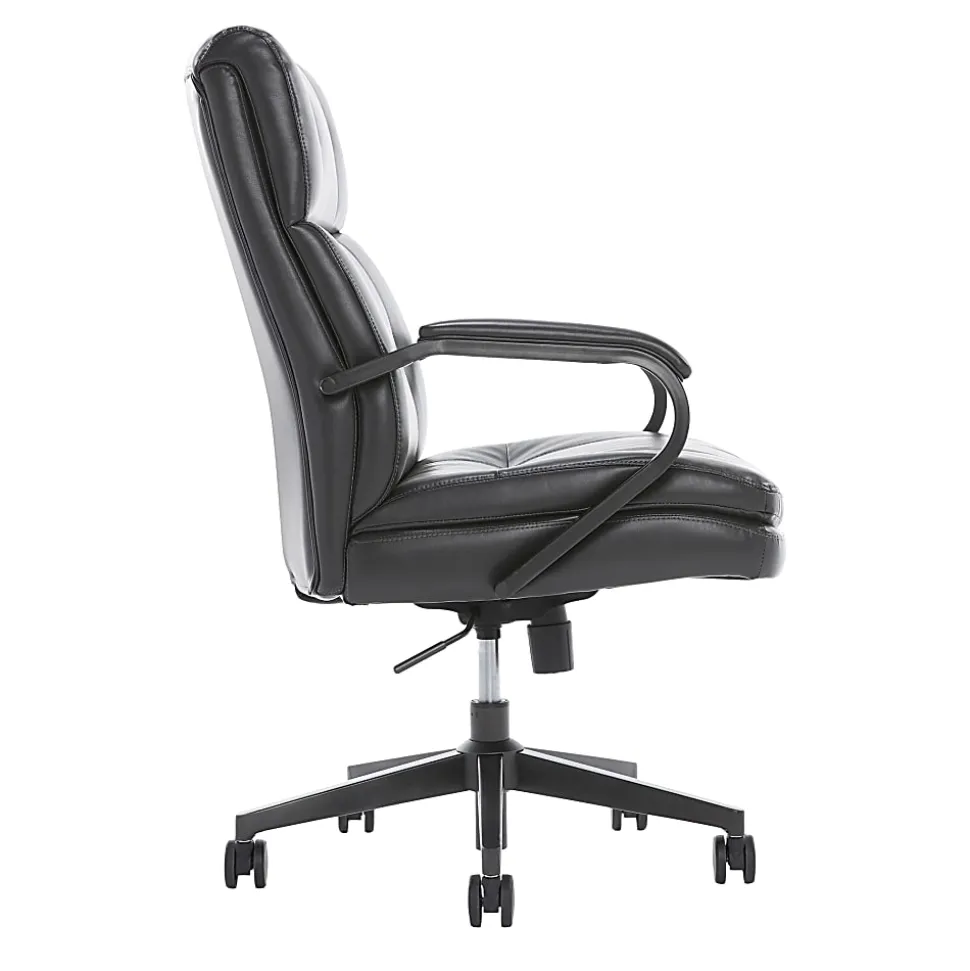 Serta® SitTrue™ Belterra Faux Leather Mid-Back Manager Office Chair, Black