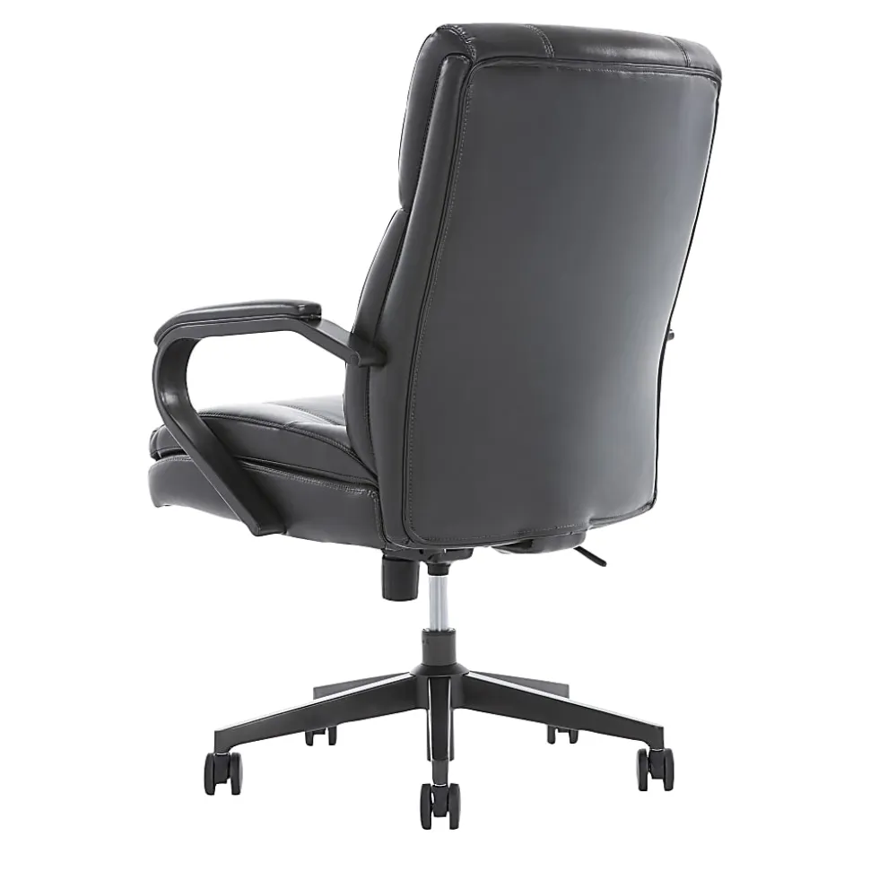Serta® SitTrue™ Belterra Faux Leather Mid-Back Manager Office Chair, Black