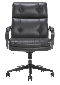 Serta® SitTrue™ Belterra Faux Leather Mid-Back Manager Office Chair, Black