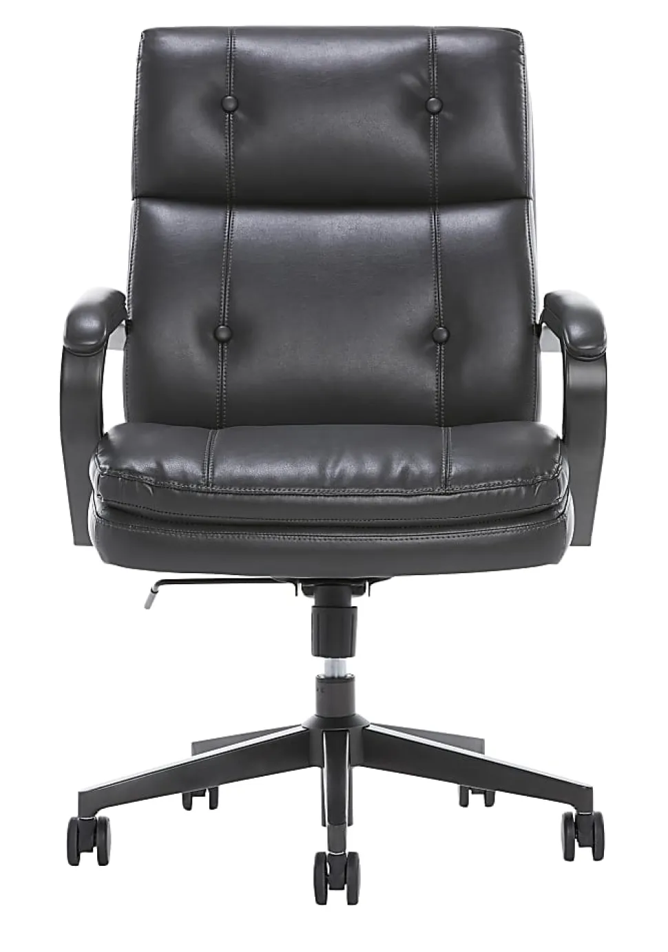 Serta® SitTrue™ Belterra Faux Leather Mid-Back Manager Office Chair, Black