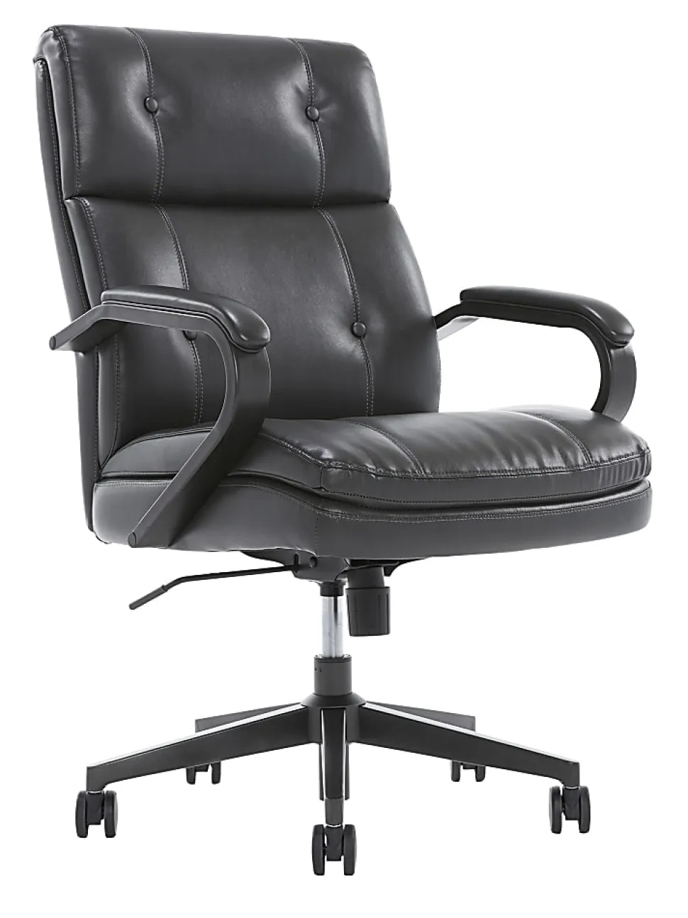 Serta® SitTrue™ Belterra Faux Leather Mid-Back Manager Office Chair, Black