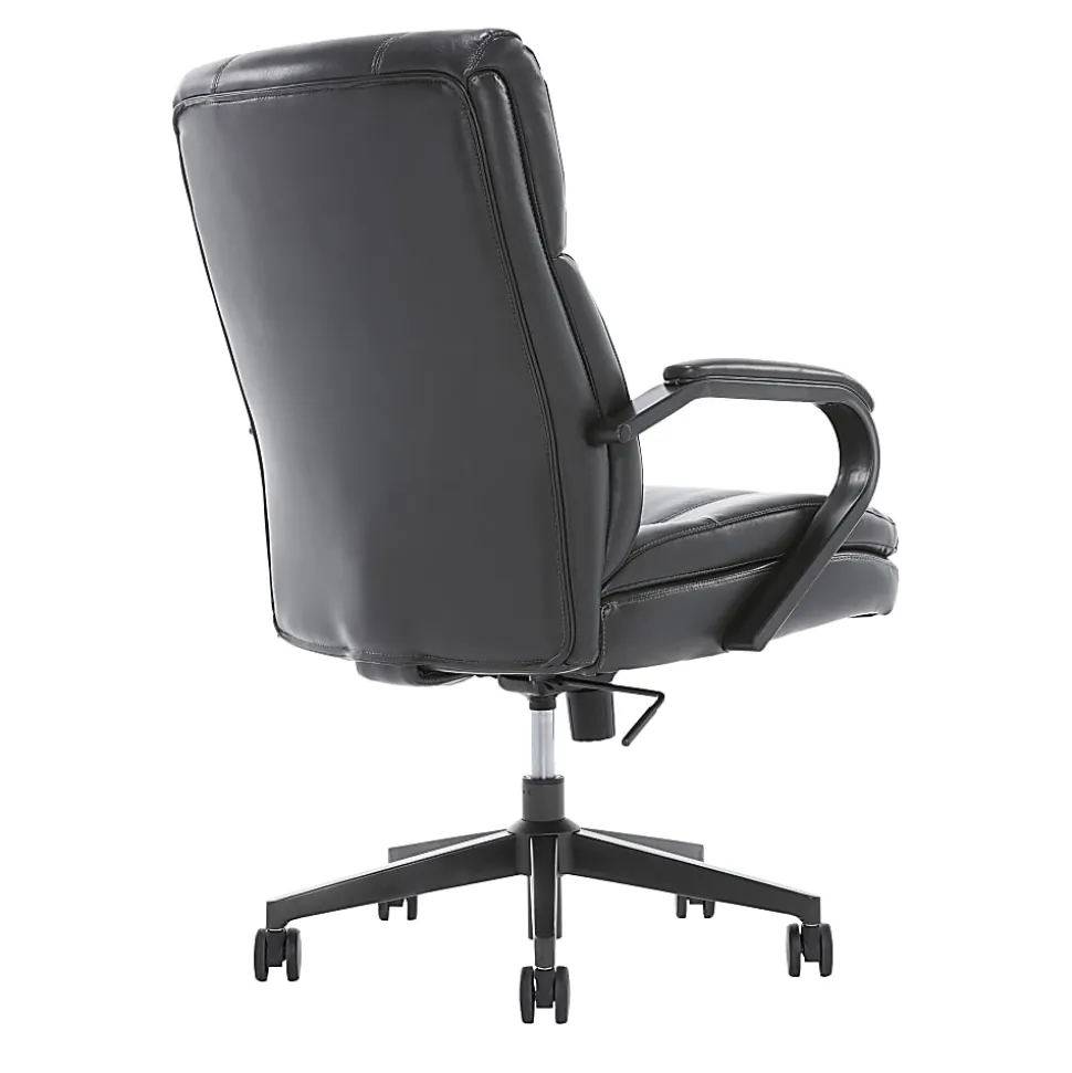 Serta® SitTrue™ Belterra Faux Leather Mid-Back Manager Office Chair, Black