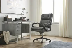 Serta® SitTrue™ Belterra Faux Leather Mid-Back Manager Office Chair, Black