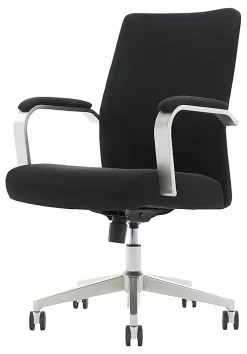 Serta® SitTrue™ Devara Faux Leather Mid-Back Manager Chair, Black