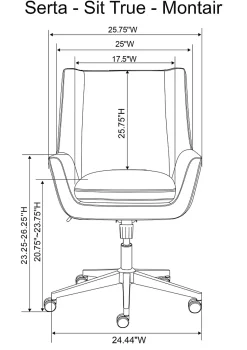 Serta® SitTrue™ Montair Faux Leather Mid-Back Manager Chair, White
