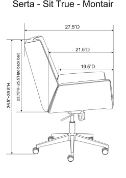 Serta® SitTrue™ Montair Faux Leather Mid-Back Manager Chair, White