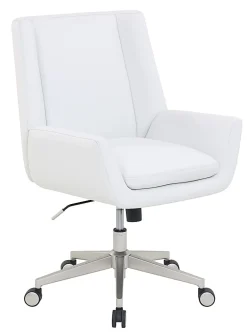Serta® SitTrue™ Montair Faux Leather Mid-Back Manager Chair, White