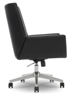 Serta® SitTrue™ Montair Faux Leather Mid-Back Manager Chair, Black