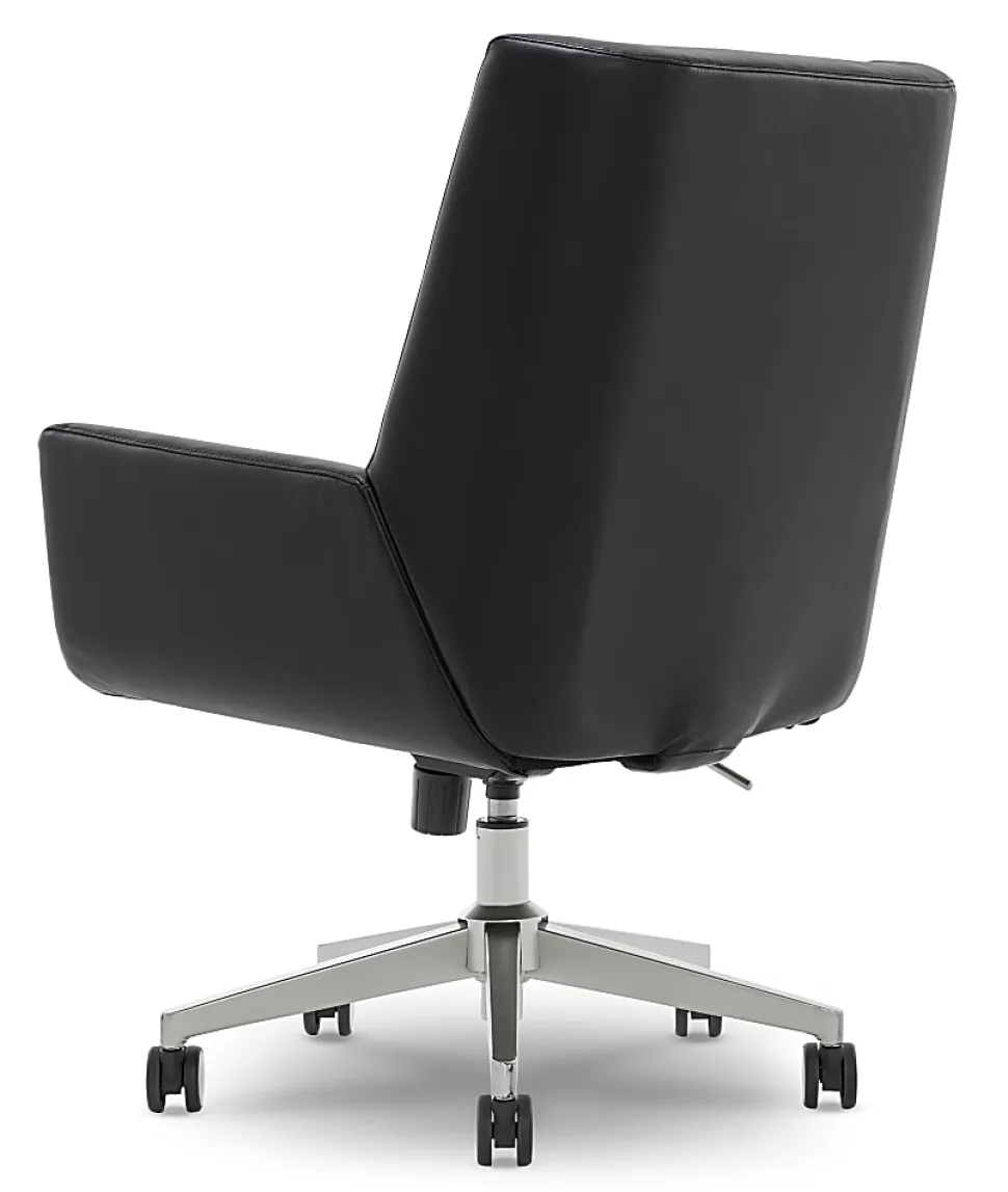 Serta® SitTrue™ Montair Faux Leather Mid-Back Manager Chair, Black