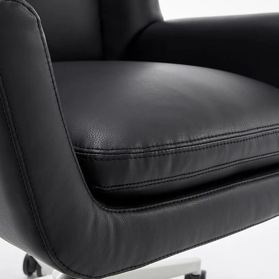 Serta® SitTrue™ Montair Faux Leather Mid-Back Manager Chair, Black
