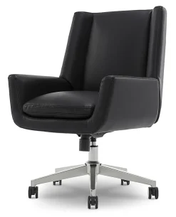 Serta® SitTrue™ Montair Faux Leather Mid-Back Manager Chair, Black