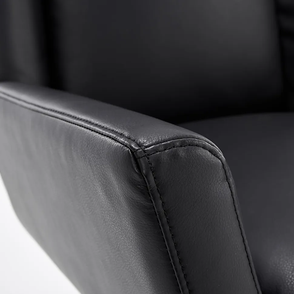 Serta® SitTrue™ Montair Faux Leather Mid-Back Manager Chair, Black
