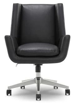 Serta® SitTrue™ Montair Faux Leather Mid-Back Manager Chair, Black