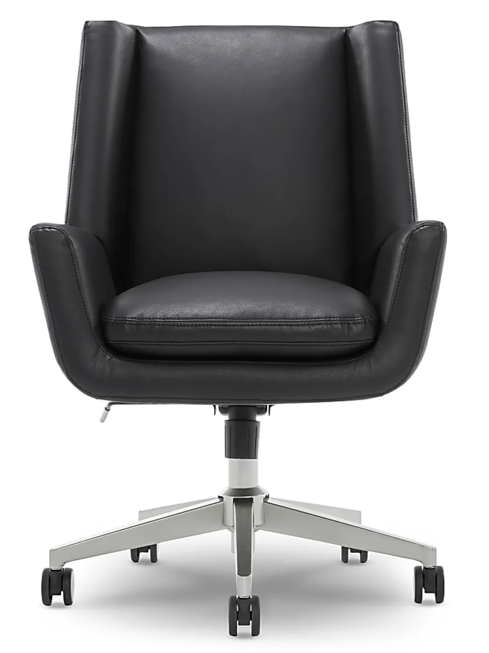 Serta® SitTrue™ Montair Faux Leather Mid-Back Manager Chair, Black