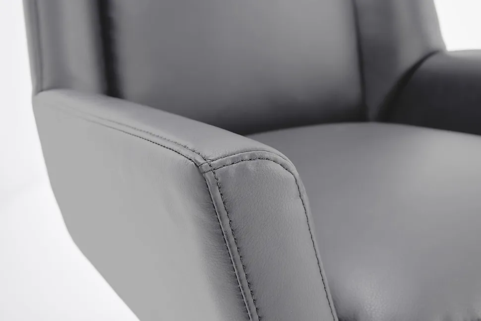 Serta® SitTrue™ Montair Faux Leather Mid-Back Manager Office Chair, Gray