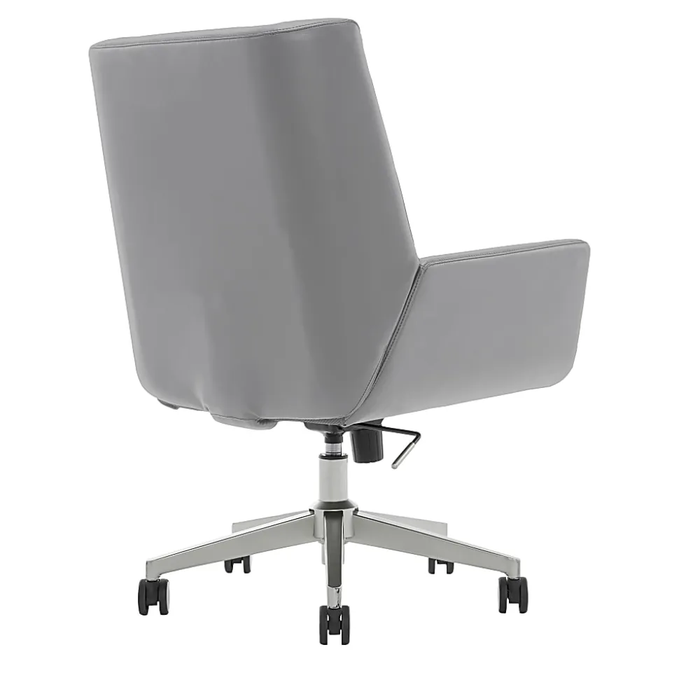 Serta® SitTrue™ Montair Faux Leather Mid-Back Manager Office Chair, Gray