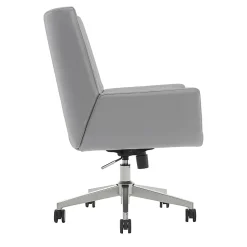 Serta® SitTrue™ Montair Faux Leather Mid-Back Manager Office Chair, Gray