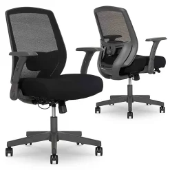 Serta® SitTrue™ Rayne Ergonomic Mesh/Fabric Mid-Back Task Chair, Black