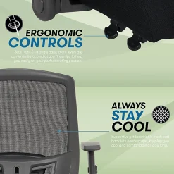 Serta® SitTrue™ Rayne Ergonomic Mesh/Fabric Mid-Back Task Chair, Black