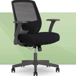 Serta® SitTrue™ Rayne Ergonomic Mesh/Fabric Mid-Back Task Chair, Black