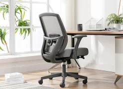 Serta® SitTrue™ Rayne Ergonomic Mesh/Fabric Mid-Back Task Office Chair, Gray