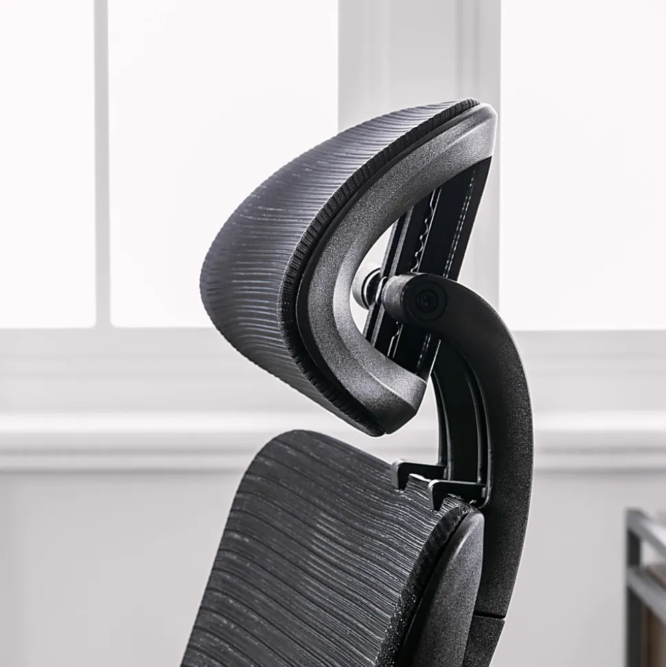 Serta® SitTrue™ Ridgefield Ergonomic Mesh/Vegan Leather High-Back Task Office Chair, Black