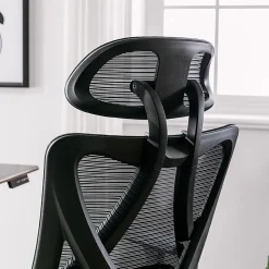 Serta® SitTrue™ Ridgefield Ergonomic Mesh/Vegan Leather High-Back Task Office Chair, Black