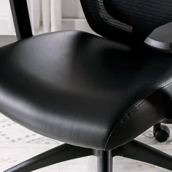 Serta® SitTrue™ Ridgefield Ergonomic Mesh/Vegan Leather High-Back Task Office Chair, Black
