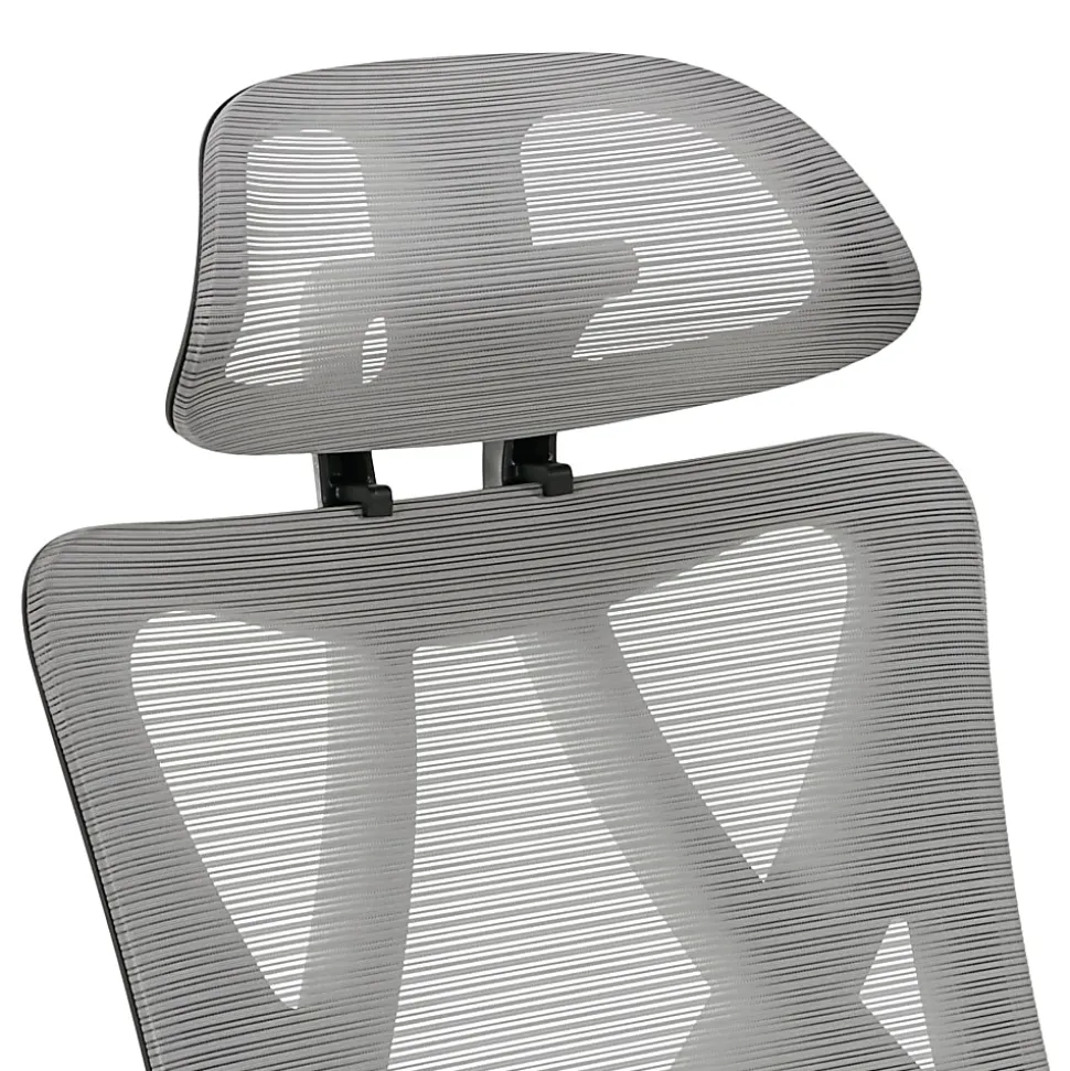 Serta® SitTrue™ Ridgefield Ergonomic Mesh/Vegan Leather High-Back Task Office Chair, Gray/Black