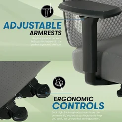 Serta® SitTrue™ Ridgefield Ergonomic Mesh/Vegan Leather High-Back Task Office Chair, Gray/Black