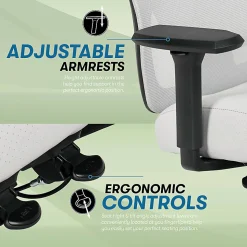 Serta® SitTrue™ Ridgefield Ergonomic Mesh/Vegan Leather High-Back Task Chair, 51% Recycled, White/Black