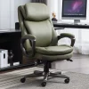 Serta Smart Layers Arlington Air Ergonomic Bonded Leather High-Back Executive Office Chair, Olive