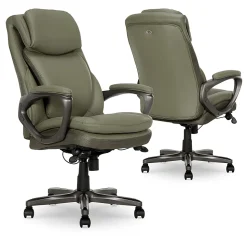 Serta Smart Layers Arlington Air Ergonomic Bonded Leather High-Back Executive Office Chair, Olive