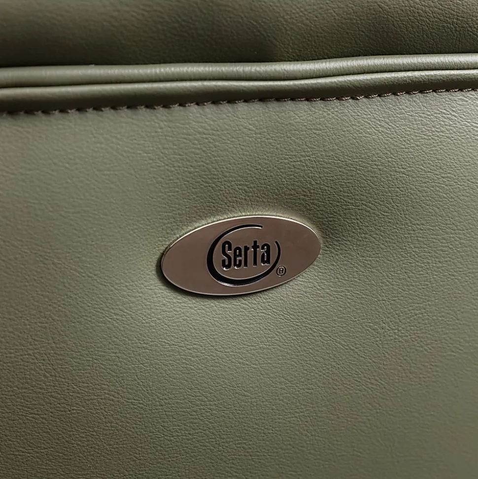 Serta Smart Layers Arlington Air Ergonomic Bonded Leather High-Back Executive Office Chair, Olive