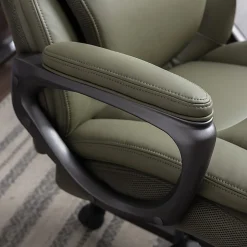 Serta Smart Layers Arlington Air Ergonomic Bonded Leather High-Back Executive Office Chair, Olive