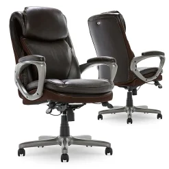 Serta Smart Layers Arlington AIR Ergonomic Bonded Leather High-Back Executive Chair, Brown